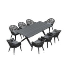 PURPLE LEAF 7/9/11 Pieces Patio Dining Set with Weather-Resistant Dining Table and Chairs Wicker Patio Table Set with Comfortable Cushion for Deck, Garden, Kitchen, Grey