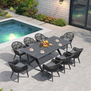 PURPLE LEAF 7/9/11 Pieces Patio Dining Set with Weather-Resistant Dining Table and Chairs Wicker Patio Table Set with Comfortable Cushion for Deck, Garden, Kitchen, Grey
