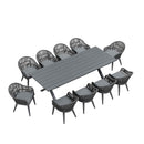 PURPLE LEAF 7/9/11 Pieces Patio Dining Set with Weather-Resistant Dining Table and Chairs Wicker Patio Table Set with Comfortable Cushion for Deck, Garden, Kitchen, Grey
