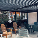 PURPLE LEAF Caesar Solar Louvered Pergola with LED Strip Lights and Control Panel Aluminum Outdoor Pergola with Adjustable Roof for Patio Deck Garden Yard Gray