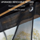 PURPLE LEAF Hardtop Gazebo for Patio Wood Grain Aluminum Frame Awning with Netting