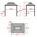 PURPLE LEAF Hardtop Grill Gazebo for Patio Bronze Permanent Metal Roof Outside Sun Shade Outdoor BBQ Canopy