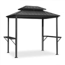 PURPLE LEAF Hardtop Grill Gazebo for Patio Bronze Permanent Metal Roof Outside Sun Shade Outdoor BBQ Canopy
