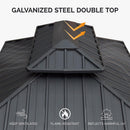 PURPLE LEAF Hardtop Grill Gazebo for Patio Bronze Permanent Metal Roof Outside Sun Shade Outdoor BBQ Canopy
