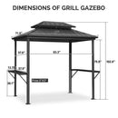 PURPLE LEAF Hardtop Grill Gazebo for Patio Bronze Permanent Metal Roof Outside Sun Shade Outdoor BBQ Canopy