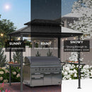 PURPLE LEAF Hardtop Grill Gazebo for Patio Bronze Permanent Metal Roof Outside Sun Shade Outdoor BBQ Canopy