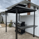PURPLE LEAF Hardtop Grill Gazebo for Patio Bronze Permanent Metal Roof Outside Sun Shade Outdoor BBQ Canopy