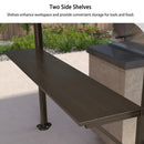 PURPLE LEAF Hardtop Grill Gazebo for Patio Bronze Permanent Metal Roof Outside Sun Shade Outdoor BBQ Canopy