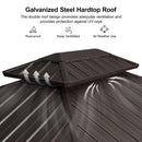 PURPLE LEAF Hardtop Grill Gazebo for Patio Bronze Permanent Metal Roof Outside Sun Shade Outdoor BBQ Canopy