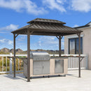 PURPLE LEAF Hardtop Grill Gazebo for Patio Bronze Permanent Metal Roof Outside Sun Shade Outdoor BBQ Canopy