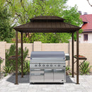PURPLE LEAF Hardtop Grill Gazebo for Patio Bronze Permanent Metal Roof Outside Sun Shade Outdoor BBQ Canopy