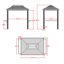 PURPLE LEAF Hardtop Grill Gazebo for Patio Bronze Permanent Metal Roof Outside Sun Shade Outdoor BBQ Canopy