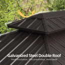 PURPLE LEAF Hardtop Grill Gazebo for Patio Bronze Permanent Metal Roof Outside Sun Shade Outdoor BBQ Canopy