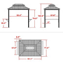 PURPLE LEAF Hardtop Grill Gazebo for Patio Bronze Permanent Metal Roof Outside Sun Shade Outdoor BBQ Canopy with String Lights
