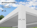 PURPLE LEAF Athena Louvered Pergola Modern White Pergola with Adjustable Roof for Deck Backyard Garden