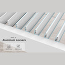 PURPLE LEAF Athena Louvered Pergola Modern White Pergola with Adjustable Roof for Deck Backyard Garden