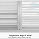 PURPLE LEAF Athena Louvered Pergola Modern White Pergola with Adjustable Roof for Deck Backyard Garden