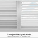 PURPLE LEAF Athena Louvered Pergola white Outdoor Aluminum Pergola with Shutter Wall Adjustable Gazebo Rainproof for Patio Deck Garden