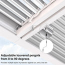 PURPLE LEAF Athena Louvered Pergola Modern White Pergola with Adjustable Roof for Deck Backyard Garden