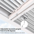 PURPLE LEAF Athena Louvered Pergola White Outdoor Aluminum Pergola with Strip Lights Adjustable Gazebo for Patio Deck Garden