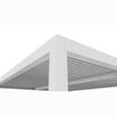 PURPLE LEAF Athena Louvered Pergola Modern White Pergola with Adjustable Roof for Deck Backyard Garden
