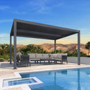 PURPLE LEAF Athena Louvered Pergola Outdoor Aluminum Pergola with Adjustable Roof for Deck Backyard Garden Hardtop Gazebo