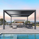 PURPLE LEAF Athena Louvered Pergola Outdoor Aluminum Pergola with Adjustable Roof for Deck Backyard Garden Hardtop Gazebo