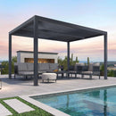 PURPLE LEAF Athena Louvered Pergola Outdoor Aluminum Pergola with Adjustable Roof for Deck Backyard Garden Hardtop Gazebo