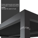 PURPLE LEAF Athena Louvered Pergola Grey Outdoor Aluminum Pergola with Strip Lights Adjustable Gazebo for Patio Deck Garden