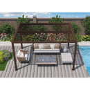 PURPLE LEAF Athena Louvered Pergola Outdoor Aluminum Pergola with Adjustable Roof for Deck Backyard Garden Hardtop Gazebo