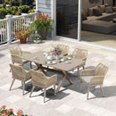 PURPLE LEAF Outdoor Dining Set All-Weather PE Rattan Outdoor Patio Furniture Set with Aluminum Frame