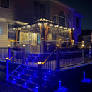 PURPLE LEAF Outdoor Hardtop Gazebo for Garden Bronze Double Roof Aluminum Frame Pavilion with String Lights-milky