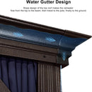 PURPLE LEAF Outdoor Hardtop Gazebo for Patio Bronze Aluminum Frame Pavilion with Navy-Blue Curtain
