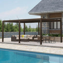 PURPLE LEAF Athena Outdoor Louvered Pergola Adjustable Metal Roof Bronze Hardtop Gazebo Patio Pavilion