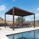 PURPLE LEAF Athena Outdoor Louvered Pergola Adjustable Metal Roof Bronze Hardtop Gazebo Patio Pavilion