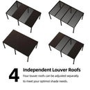 PURPLE LEAF Athena Outdoor Louvered Pergola Adjustable Metal Roof Bronze Hardtop Gazebo Patio Pavilion