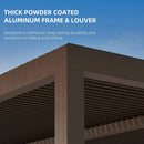 PURPLE LEAF Athena Outdoor Louvered Pergola Adjustable Metal Roof Bronze Hardtop Gazebo Patio Pavilion