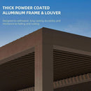 PURPLE LEAF Athena Louvered Pergola Bronze Outdoor Aluminum Pergola with Strip Lights Adjustable Gazebo for Patio Deck Garden