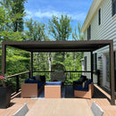 PURPLE LEAF Athena Outdoor Louvered Pergola Adjustable Metal Roof Bronze Hardtop Gazebo Patio Pavilion