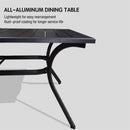 PURPLE LEAF  Folding Outdoor Dining Set  with Aluminum Table and Padded Chairs All Weather Dining Table Sets for Garden Backyard Poolside