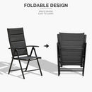 PURPLE LEAF  Folding Outdoor Dining Set  with Aluminum Table and Padded Chairs All Weather Dining Table Sets for Garden Backyard Poolside