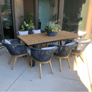 PURPLE LEAF Teak Patio Dining Set with Cushions and Pillow All-Weather Wicker Patio Table Set for Garden, Deck, and Yard