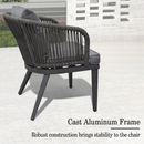 PURPLE LEAF Patio Dining Sets with Aluminum Frame Table & Handwoven Wicker Chairs Grey