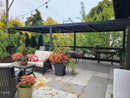 PURPLE LEAF Caesar Outdoor Louvered Pergola Patio Sun Shade Shelter with Adjustable Hardtop Patio Pergola Gray Frame White Roof