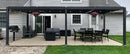 PURPLE LEAF Caesar Outdoor Louvered Pergola Patio Sun Shade Shelter with Adjustable Hardtop Patio Pergola Gray Frame White Roof