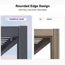 PURPLE LEAF Caesar Outdoor Louvered Pergola Patio Sun Shade Shelter with Adjustable Hardtop Patio Pergola Gray Frame White Roof
