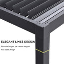 PURPLE LEAF Caesar Outdoor Louvered Pergola Patio Sun Shade Shelter with Adjustable Hardtop Patio Pergola Gray Frame White Roof