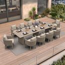 PURPLE LEAF Sanori Outdoor Dining Set Luxury Aluminum Patio Table and Dining Chairs Set with  Olefin Fabric Cushions and Pillows for Deck Garden