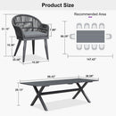 PURPLE LEAF 7/9/11 Pieces Patio Dining Set with Weather-Resistant Dining Table and Chairs Wicker Patio Table Set with Comfortable Cushion for Deck, Garden, Kitchen, Grey