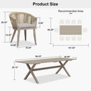 PURPLE LEAF 7/9/11 Pieces Outdoor Dining Set Aluminum Table & Wicker Rattan Chairs Modern Patio Furniture Set for Deck